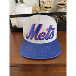 New Era NY Mets BIG Letters NL Patch 59FIFTY SnapBack Gray W/striped snap rare!